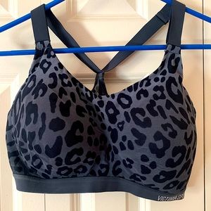 PINK VICTORIA SPORT RACERBACK 38D BRA ANIMAL PRINT